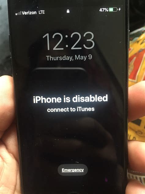 What happens when iPhone is disabled?